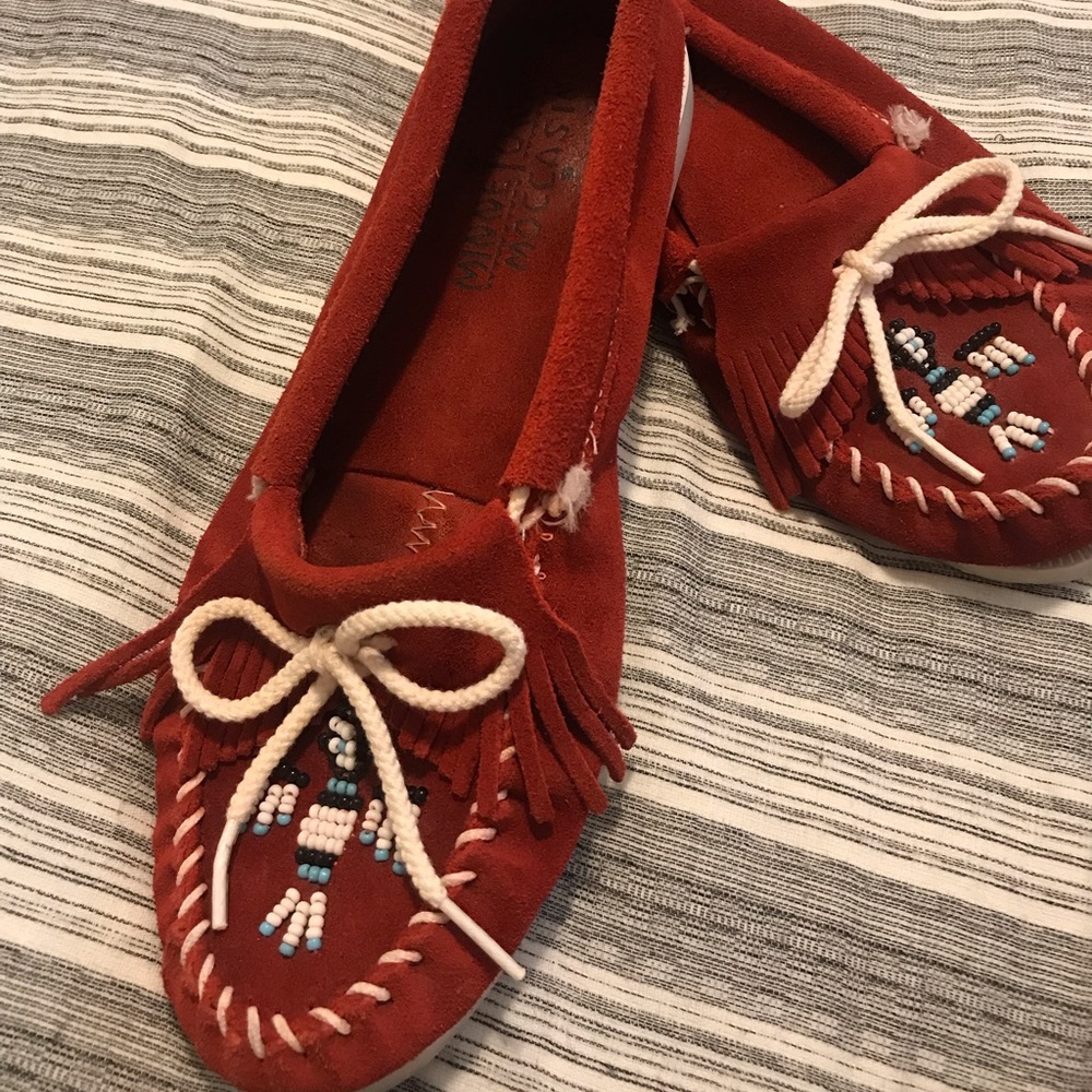 Red Minnetonka Moccasins